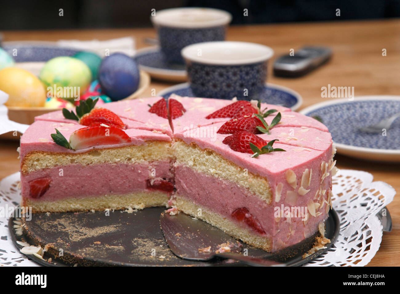 Strawberry cake. Stock Photo