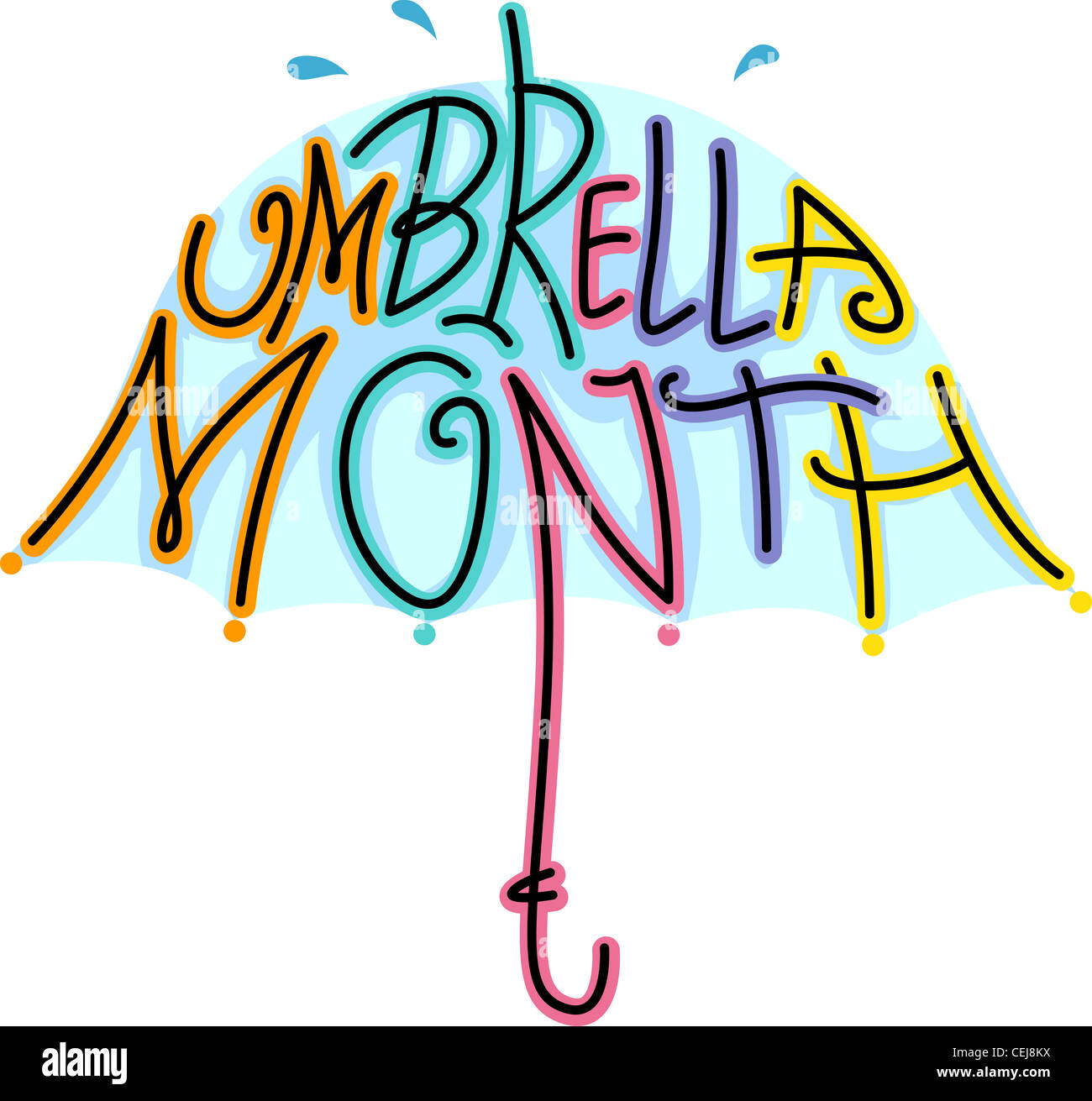 Text Illustration Celebrating Umbrella Month Stock Photo Alamy