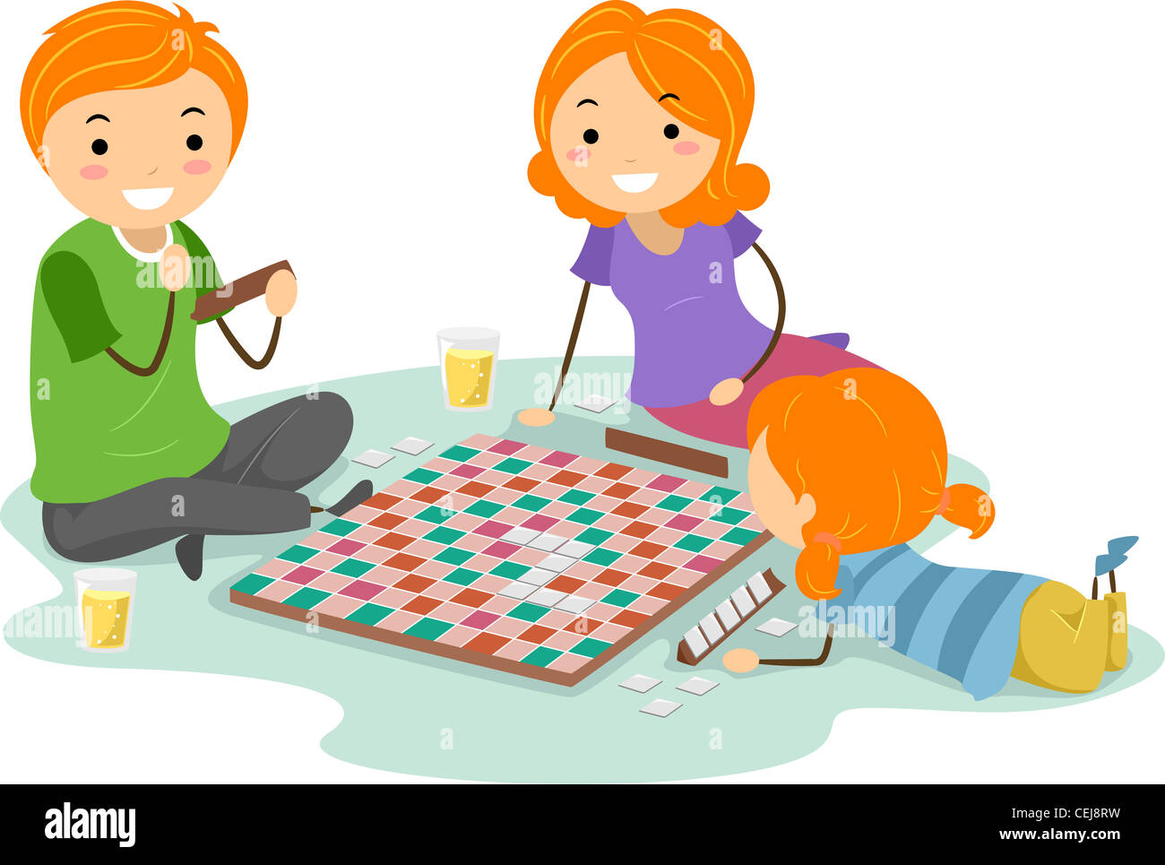 family playing clipart