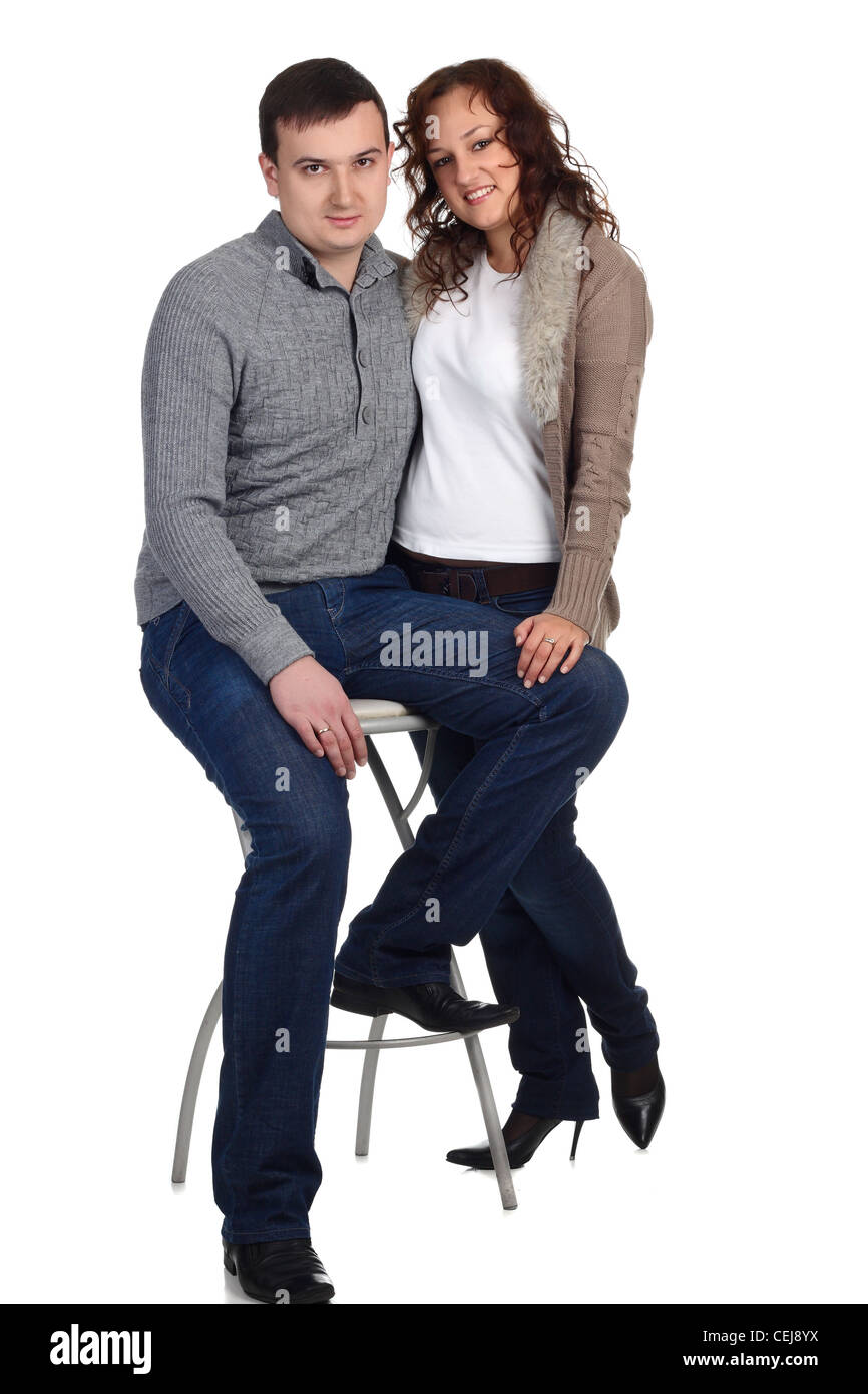 Young Lovely couple isolated on the white background Stock Photo - Alamy