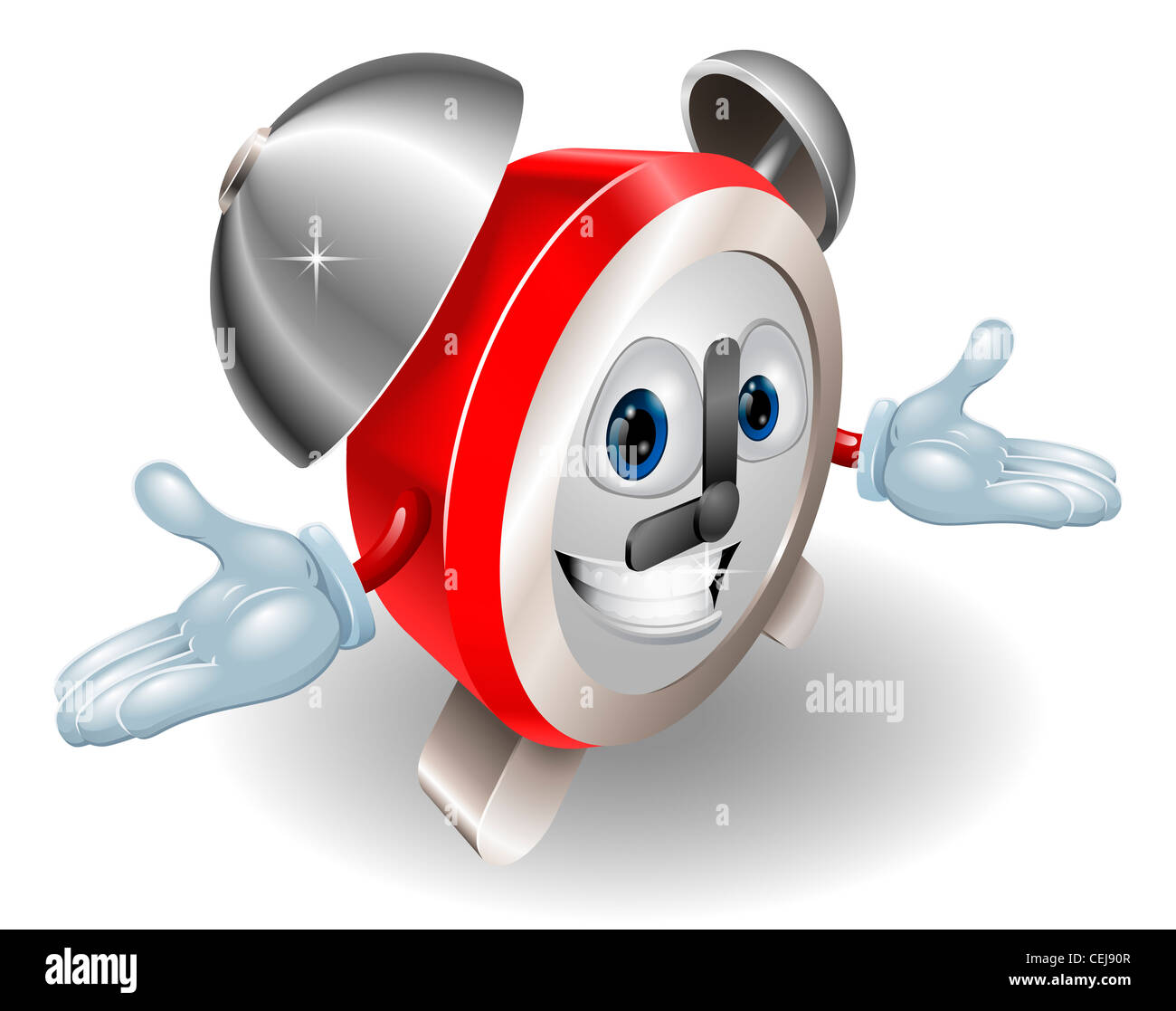 Alarm clock character illustration Stock Photo