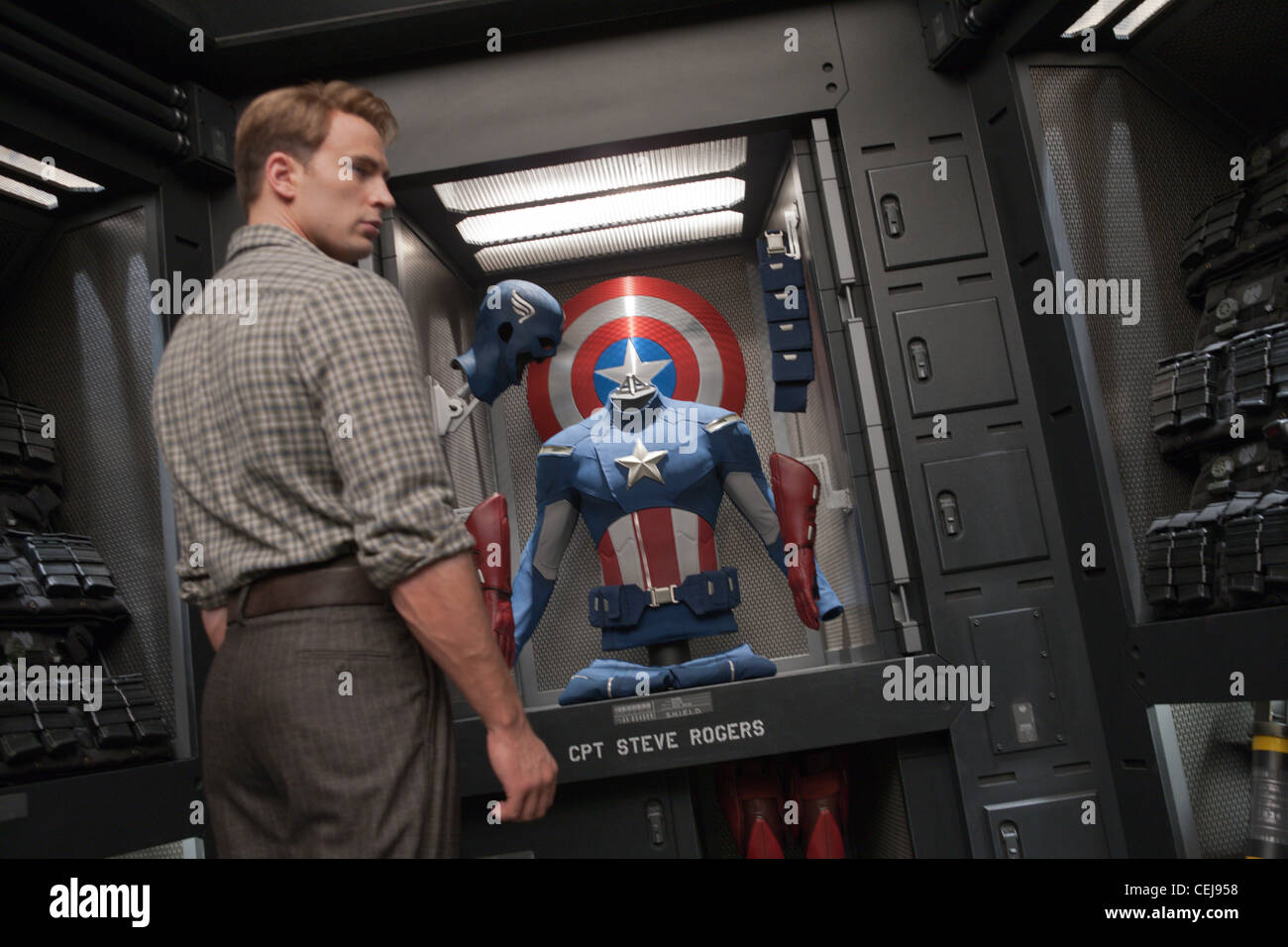 Nick Fury and the international agency S.H.I.E.L.D. bring together a team of super humans to form The Avengers to help save the Stock Photo