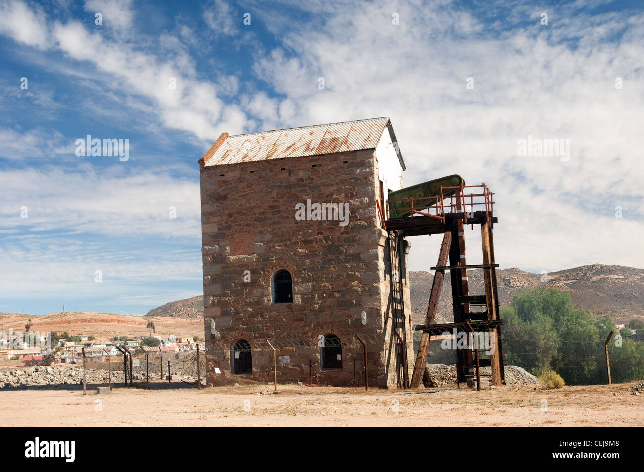 Cornish Pump house at Copper Mine in Okiep,Springbok,on way to Namaqualand,Northern Cape Stock Photo