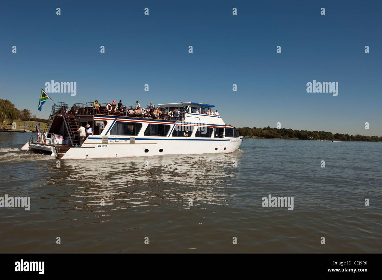 Tour Ferry Boat on the Vaal River,Vereeniging,Free State Province Stock