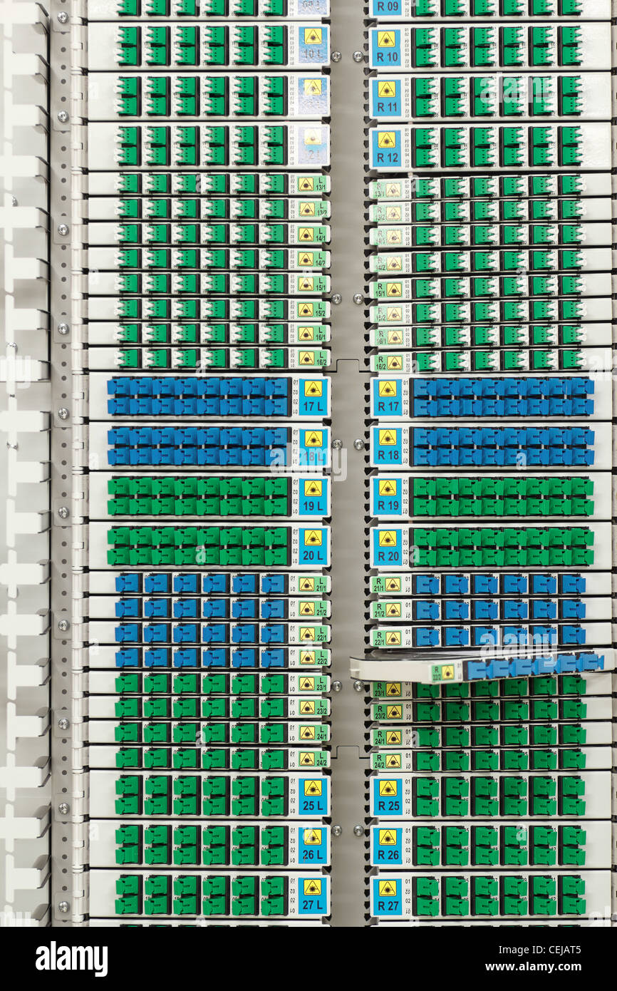 Fiber optic cable management green hires stock photography and images