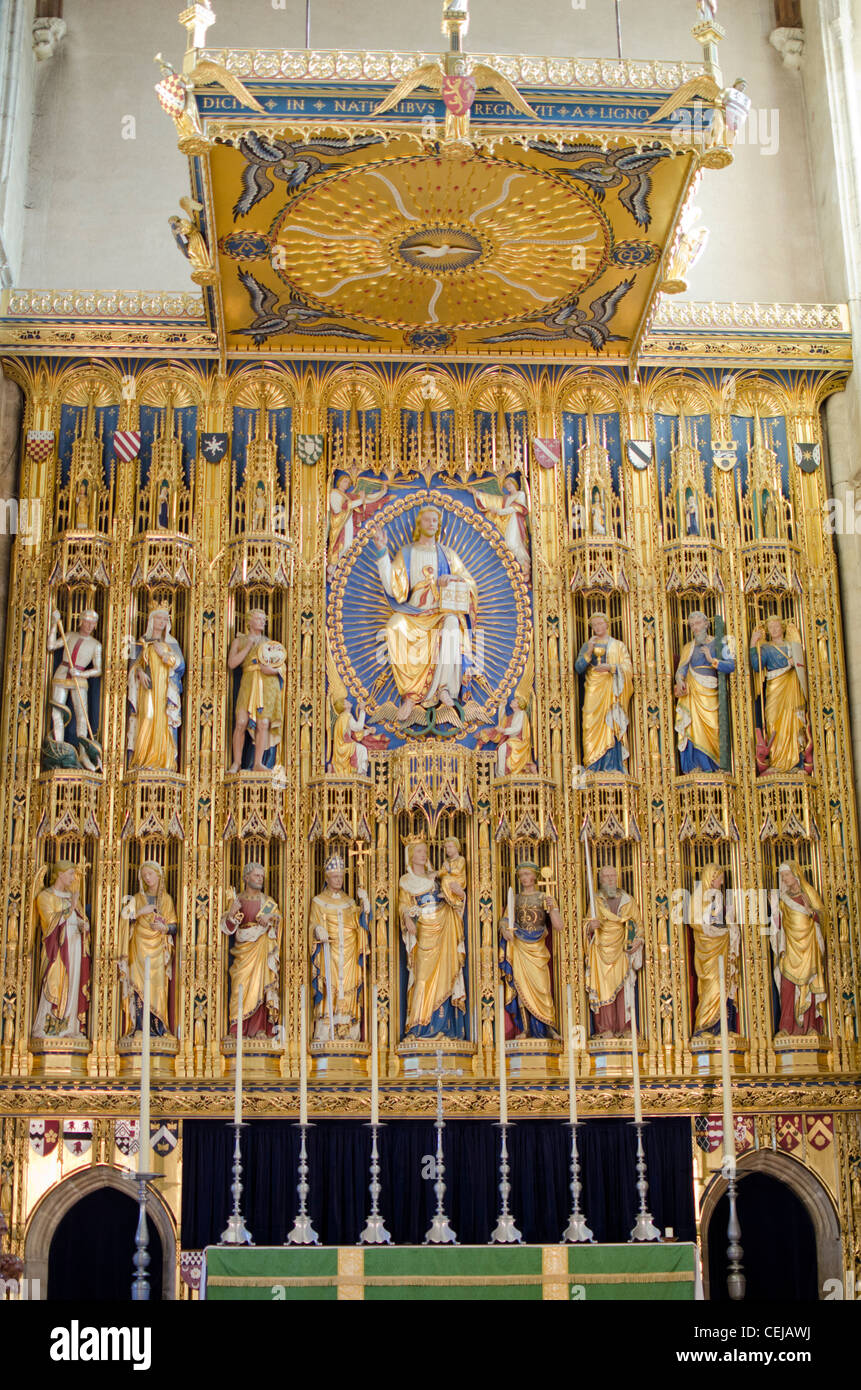 The gilded reredos behind the high altar, Wymondham Abbey, Norfolk