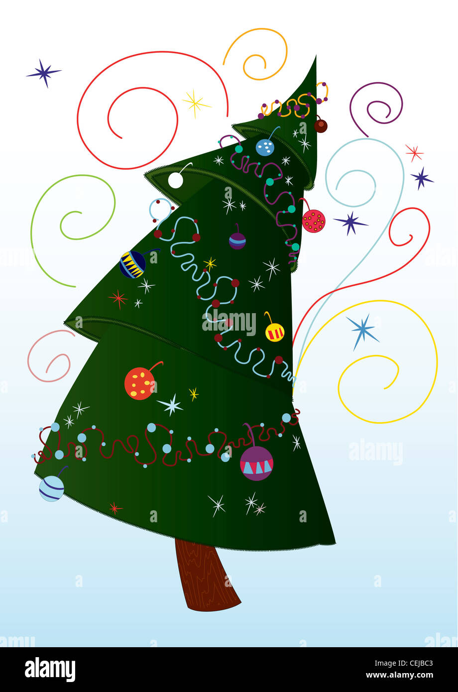 Christmas tree vector illustration Stock Photo - Alamy