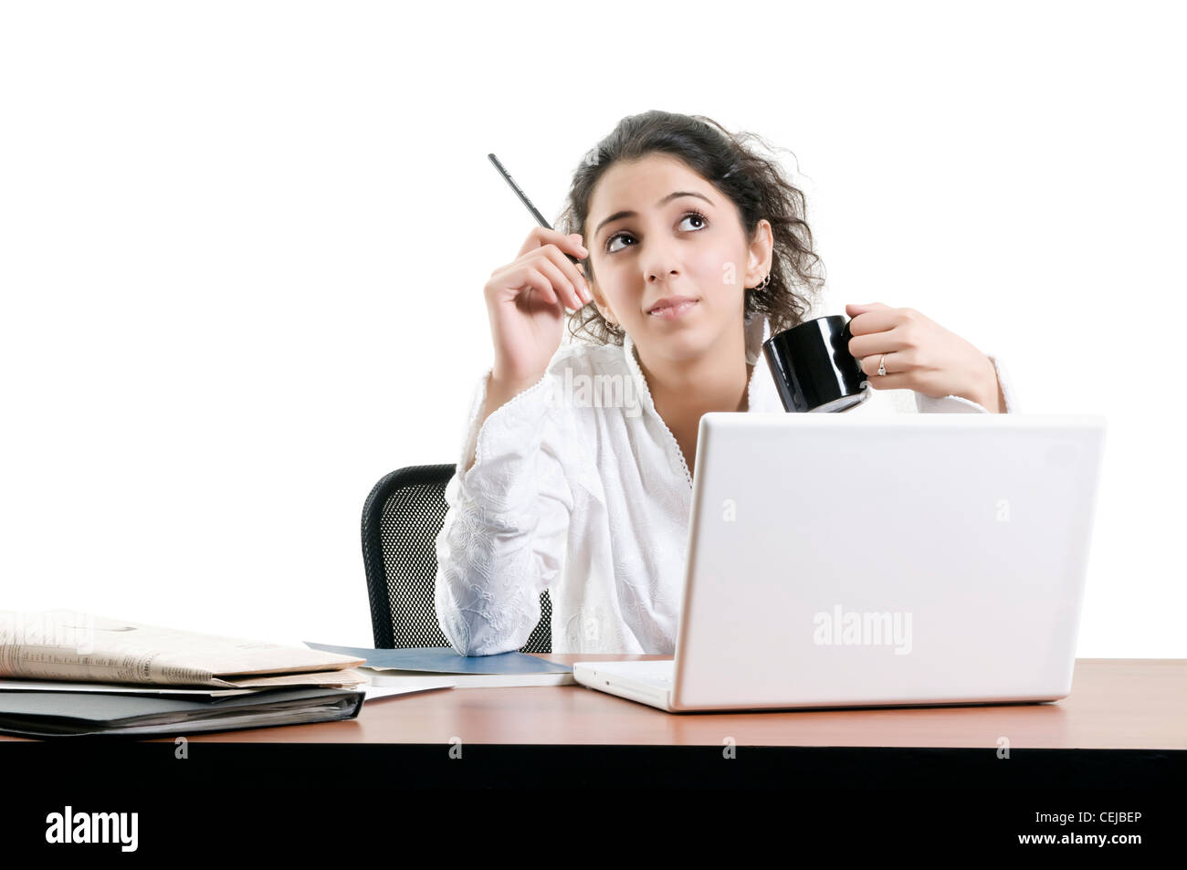 a girl working Stock Photo Alamy
