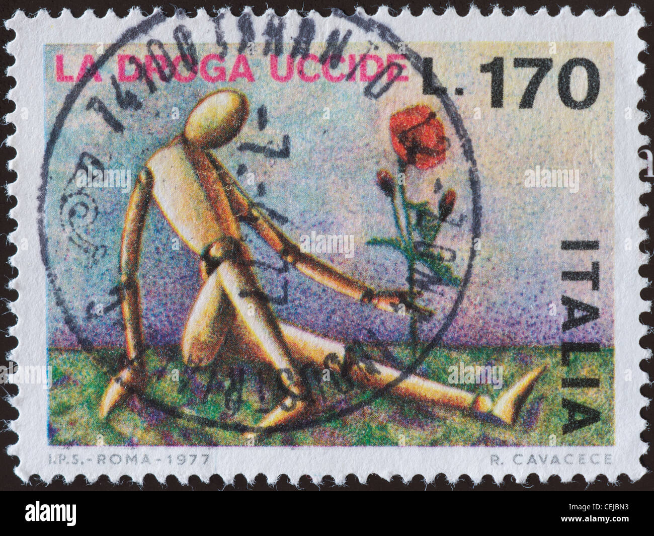 italian postal stamps Stock Photo