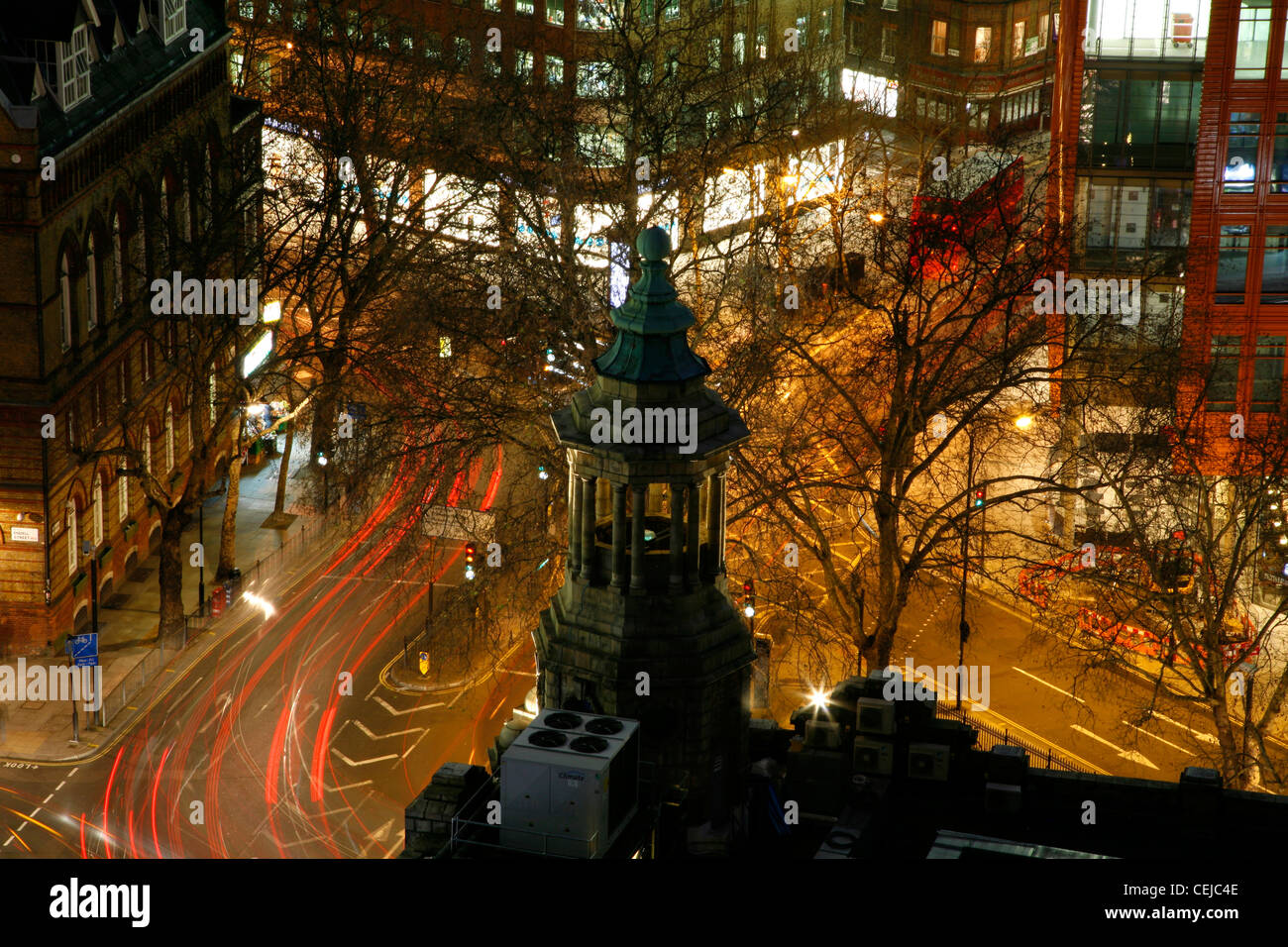 Aerial view on to the junction of High Holborn, St Giles High Street