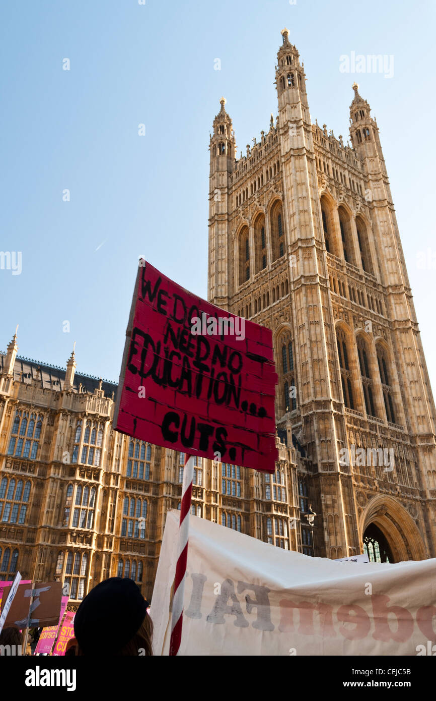 Student protesters near the Houses of Parliament, London, on the NUS ...