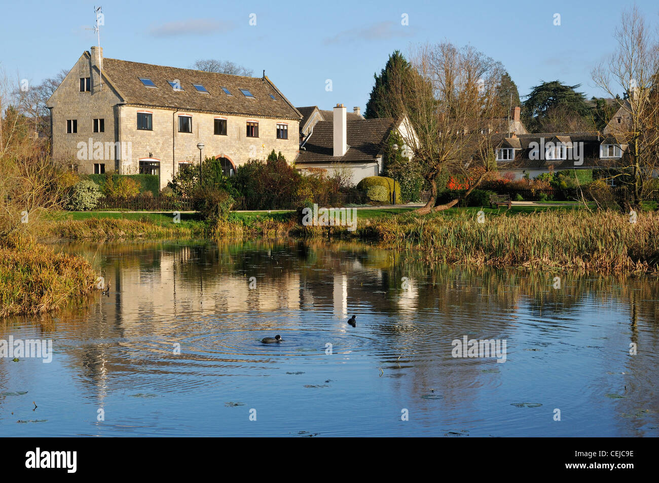 The Ocean Canal Pond at Stonehouse, Stroud, Gloucestershire Stock Photo
