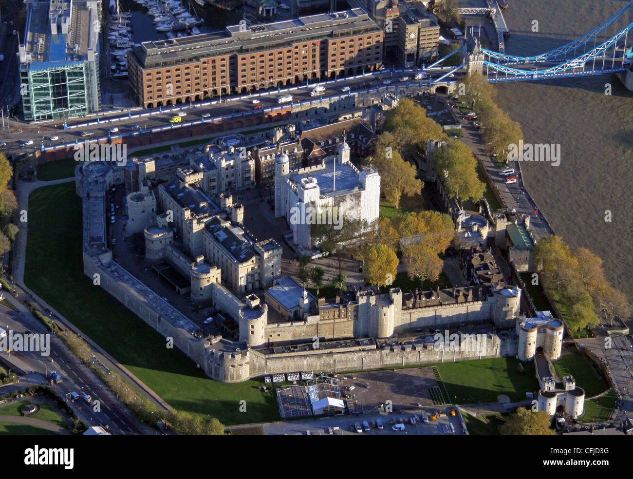 Aerial view of the Tower of London Stock Photo