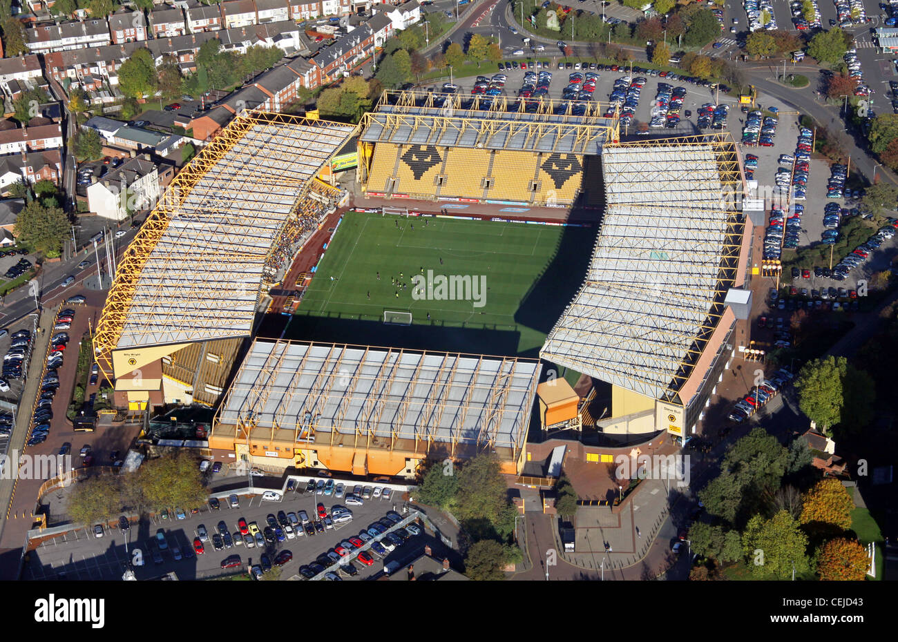 Aerial image of Wolverhampton Wanderers FC Molineux Stadium football ground Stock Photo