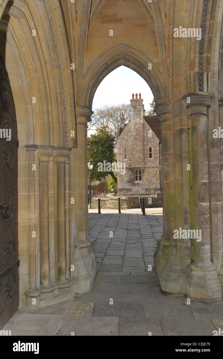 Romsey Hampshire. A pretty English market town with a historic abbey. Stock Photo