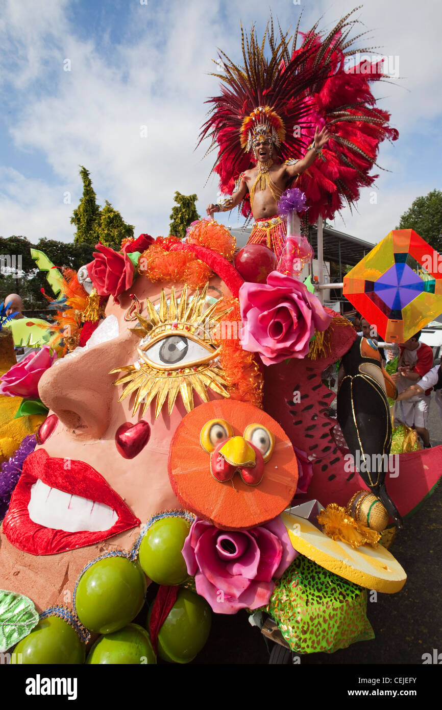 England, London, Decorated Float in Notting Hill Carnival Stock Photo