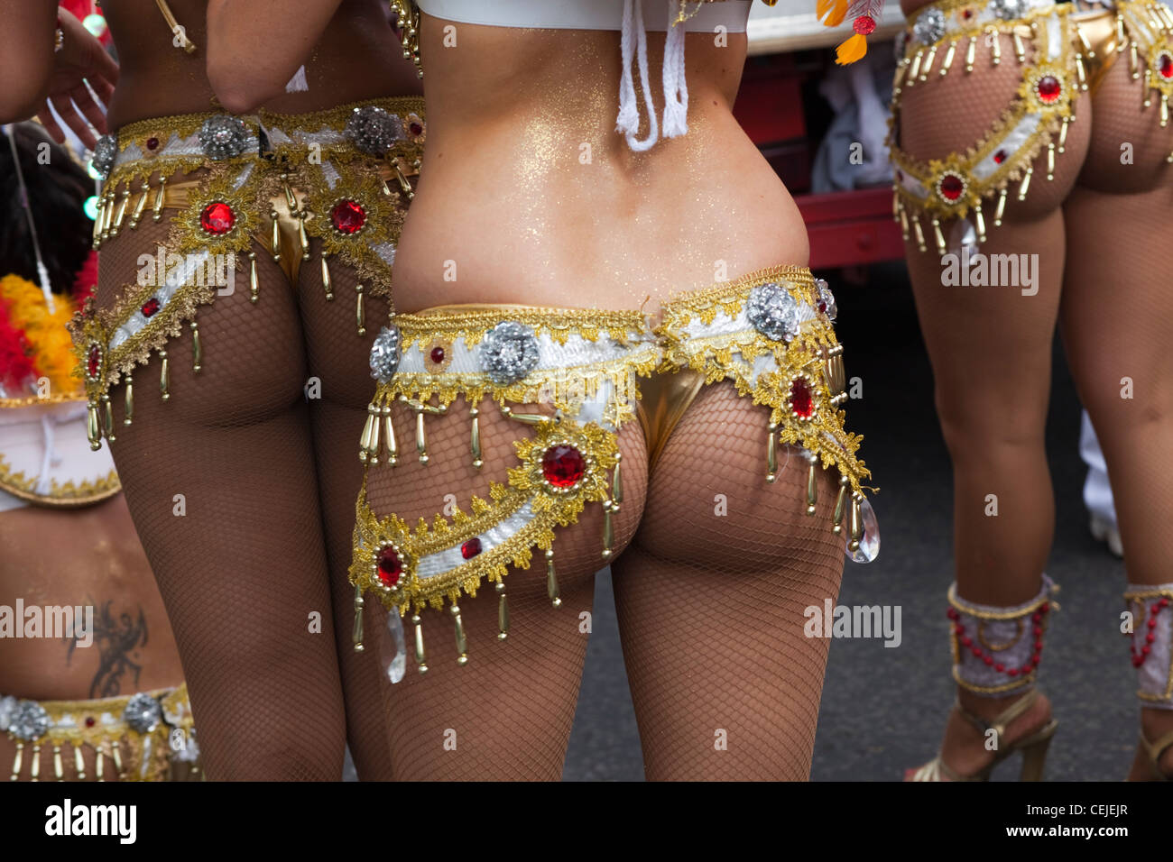 England, London, Notting Hill Carnival, Female Buttocks Stock Photo