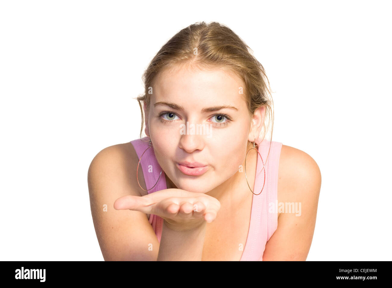 Blowing a kiss Stock Photo Alamy