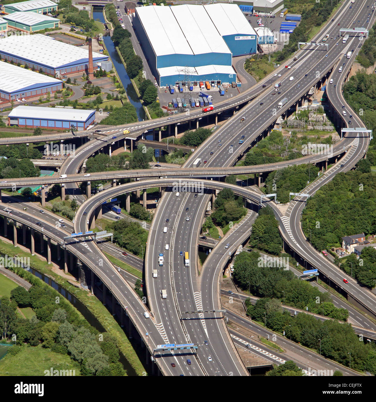 Aerial image of Spaghetti Junction M6 A38(M) road network Birmingham