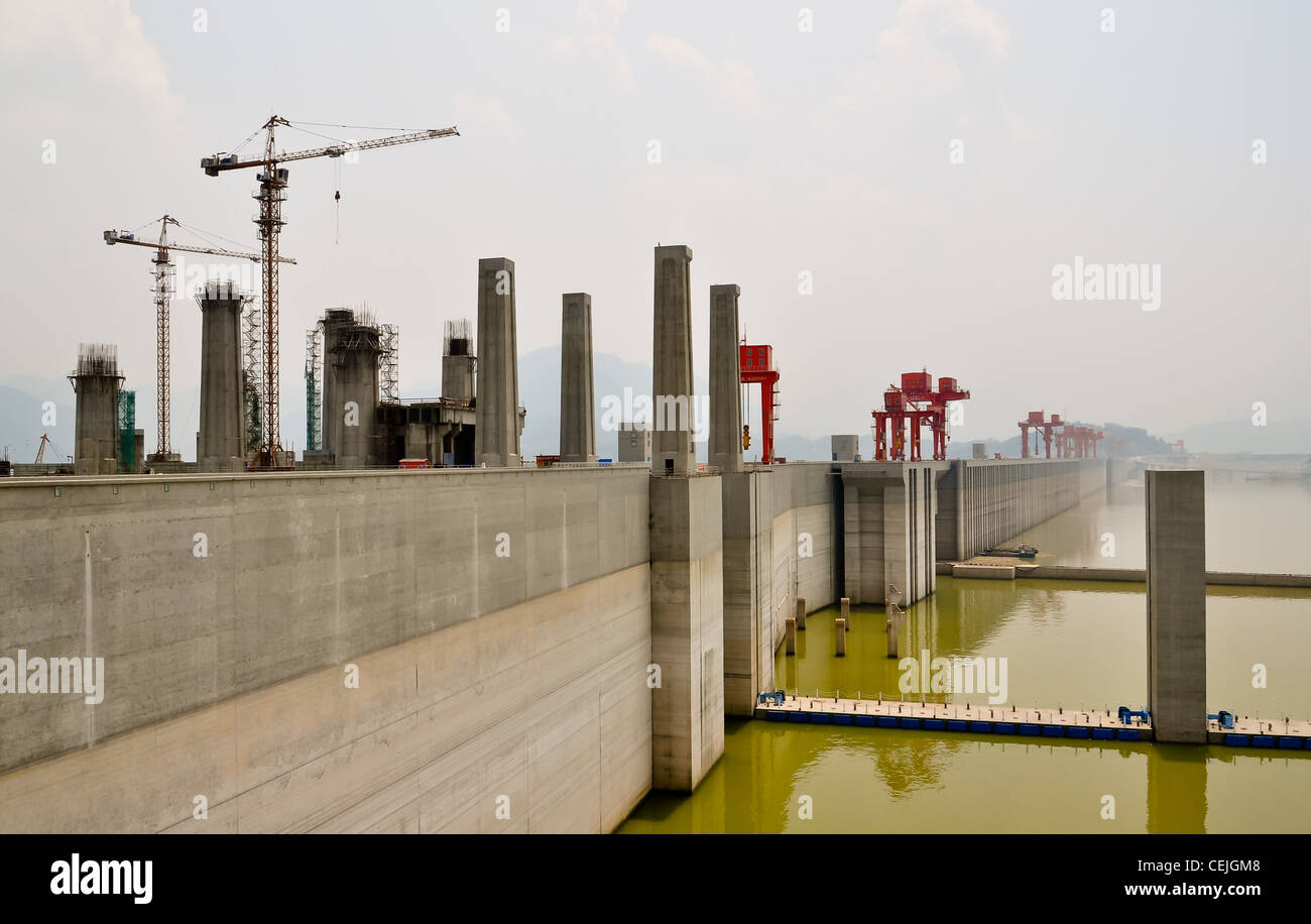 construction site of the three gorges dam in china Stock Photo