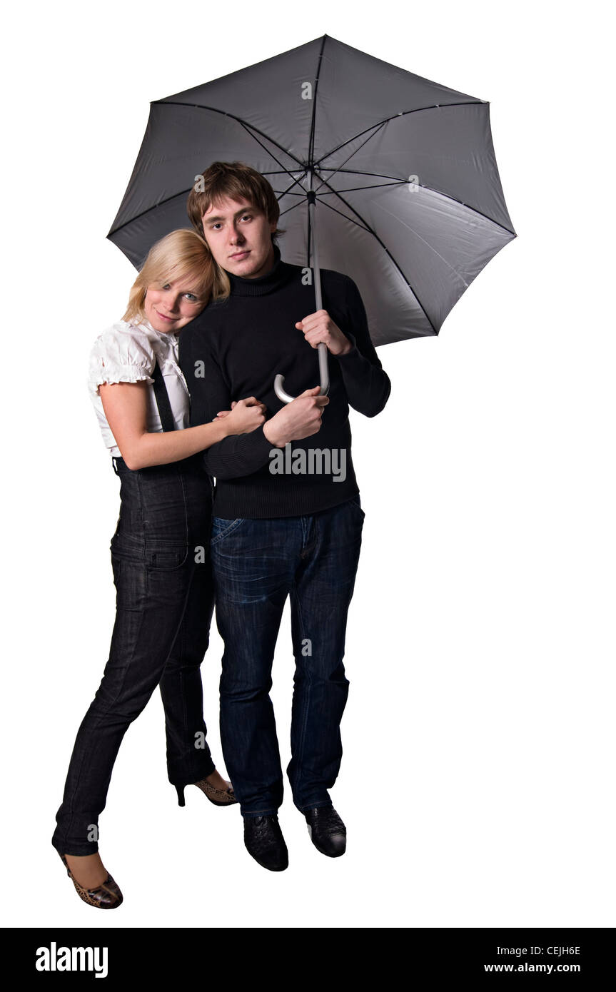 Loving romantic couple isolated on white background Stock Photo - Alamy