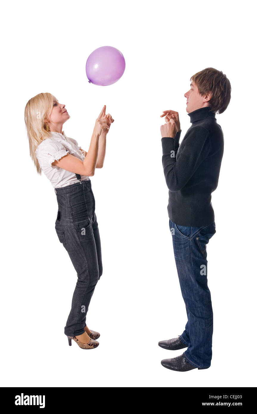 Loving romantic couple isolated on white background Stock Photo - Alamy