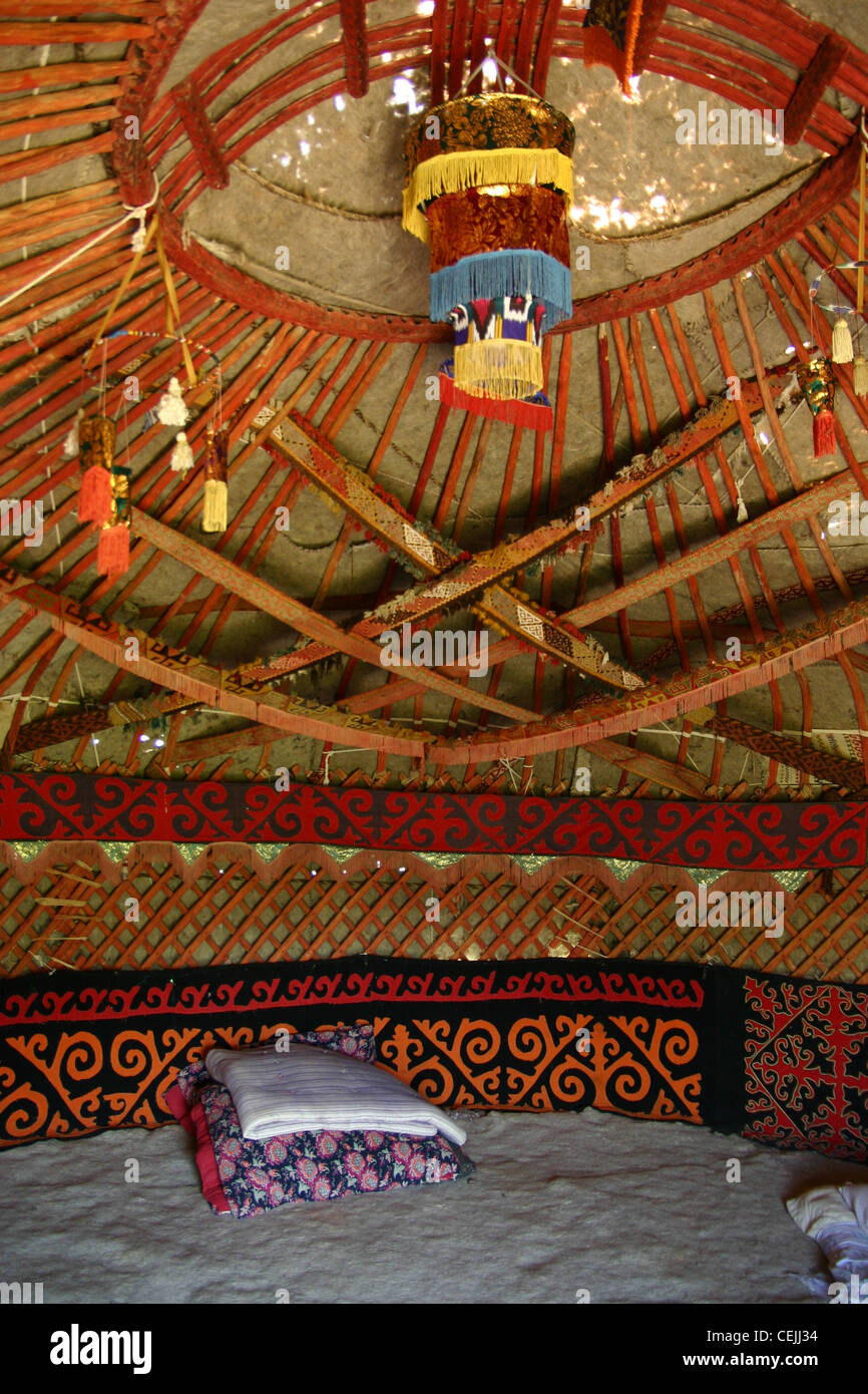 A traditional yurt in Yangikasan, Uzbekistan Stock Photo