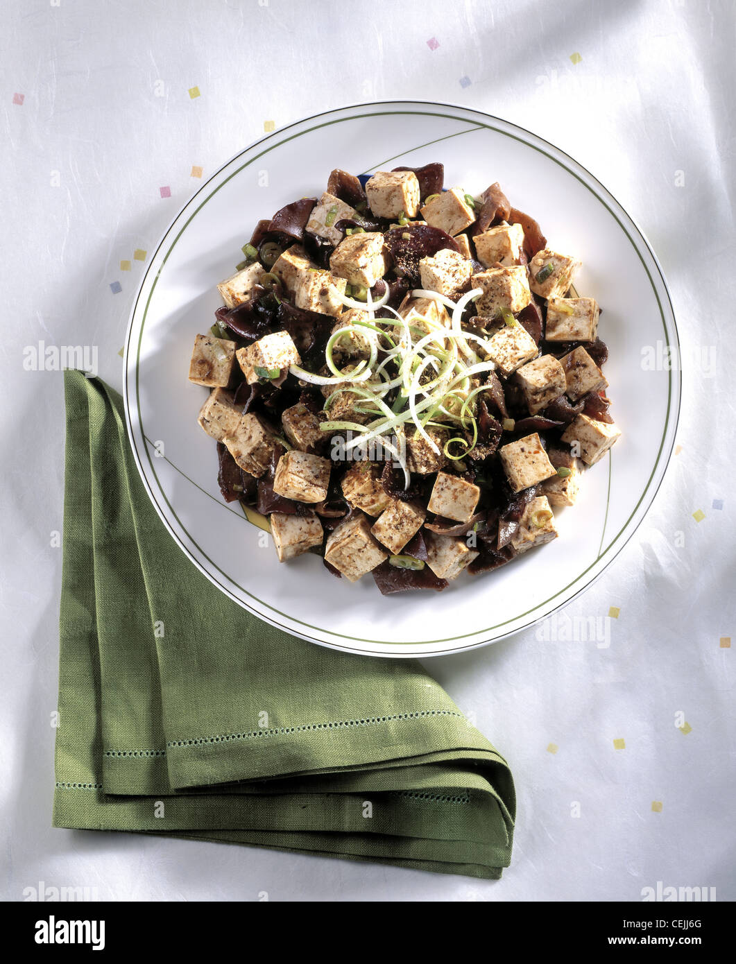 Spicy bean curd Serves Ingredients cakes firm tofu, oz dried black fungus, soaked, tbs