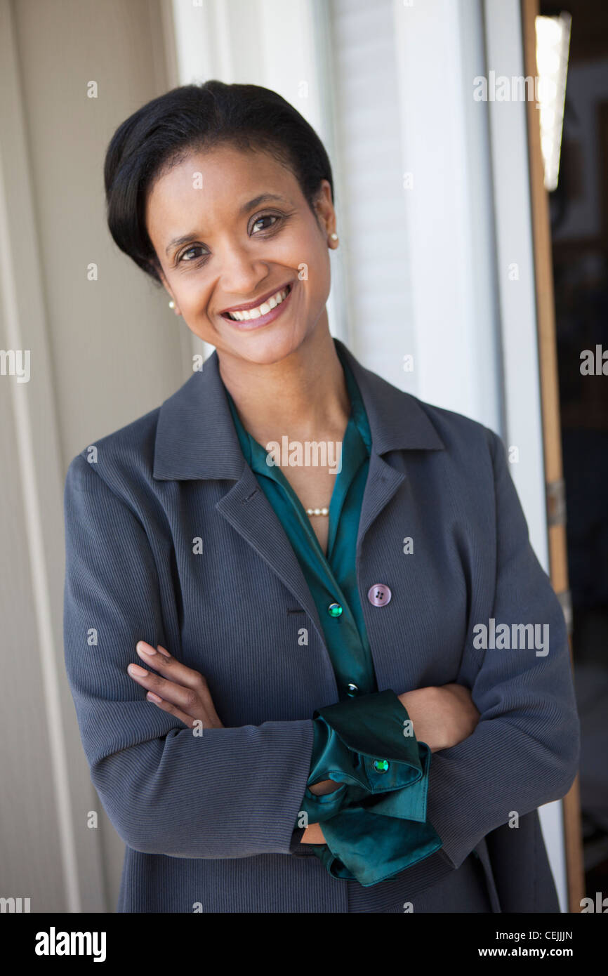 Stylish Black businesswoman Stock Photo