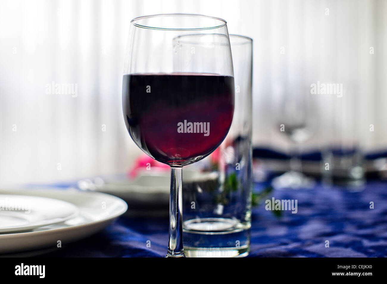 Glass Of Cheap Red Wine With A Drinking Straw On A Reflective Silver Table  With White Background. Stock Photo, Picture and Royalty Free Image. Image  5436658.