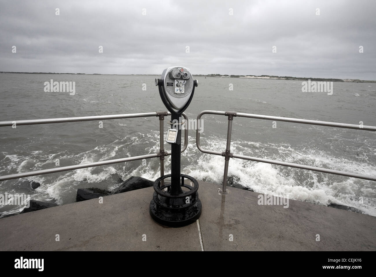 Lookout at Barnegat Bay Light House. Long Beach Island, NJ Stock Photo