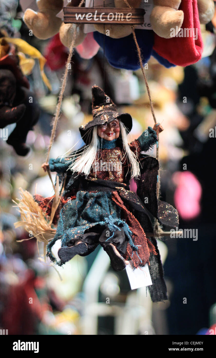 Befana decoration for sale at the Christmas markets in Piazza Navona Stock Photo