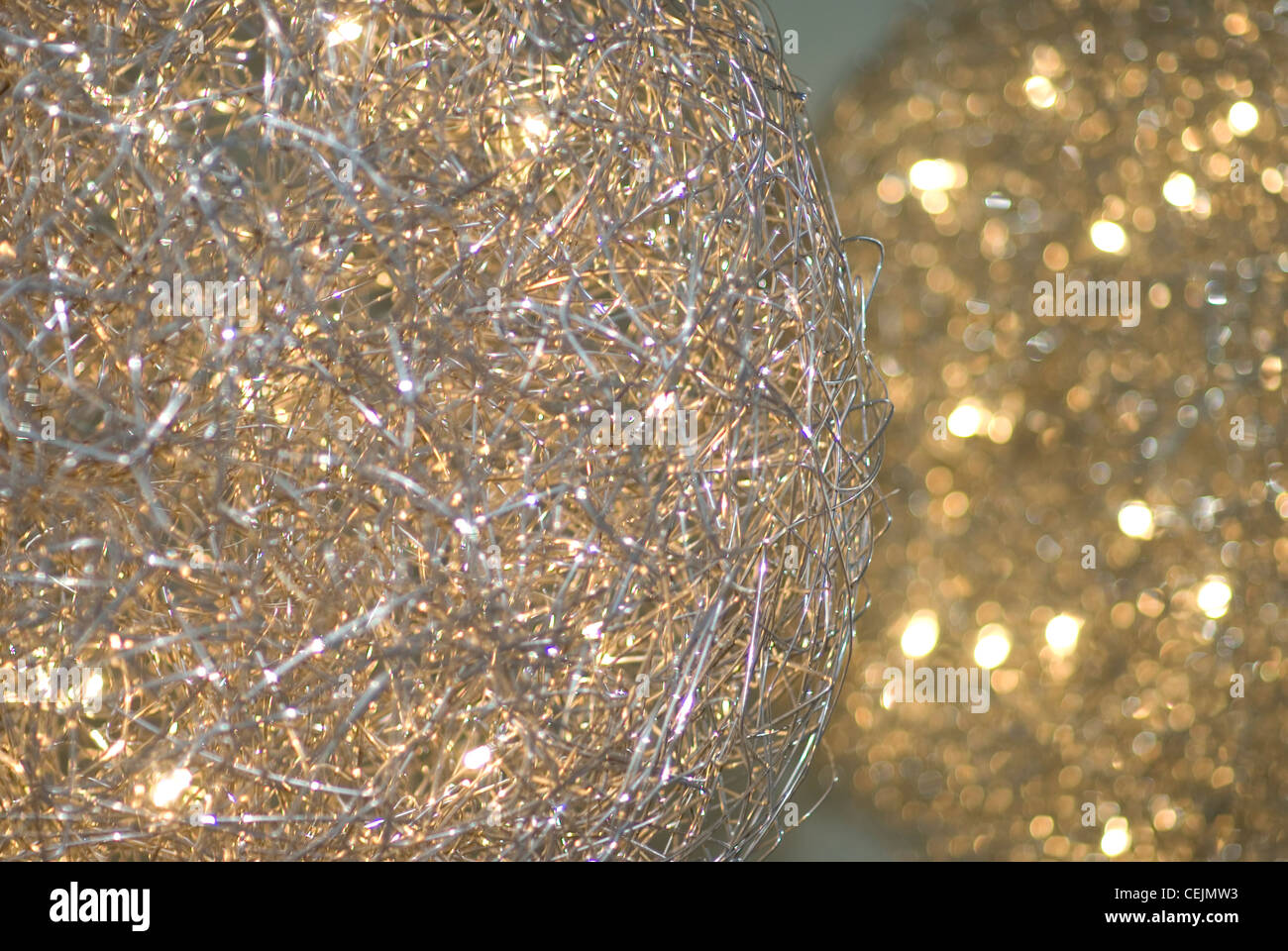 abstract lighting enclosure with wire frame Stock Photo