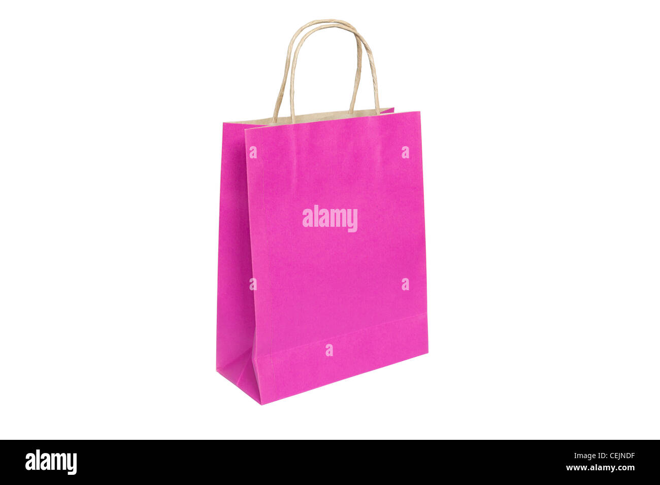 Pink paper bag ready for shopping, isolated on white background Stock ...