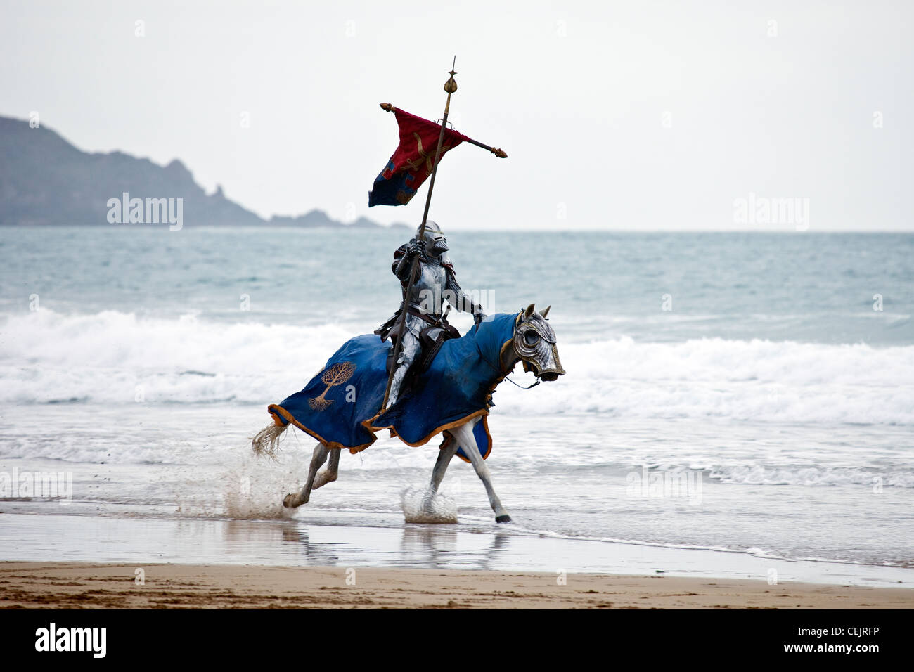Filming a scene from Snow White And The Huntsman released in June 2012 on Marloes Beach Pembrokeshire. Stock Photo