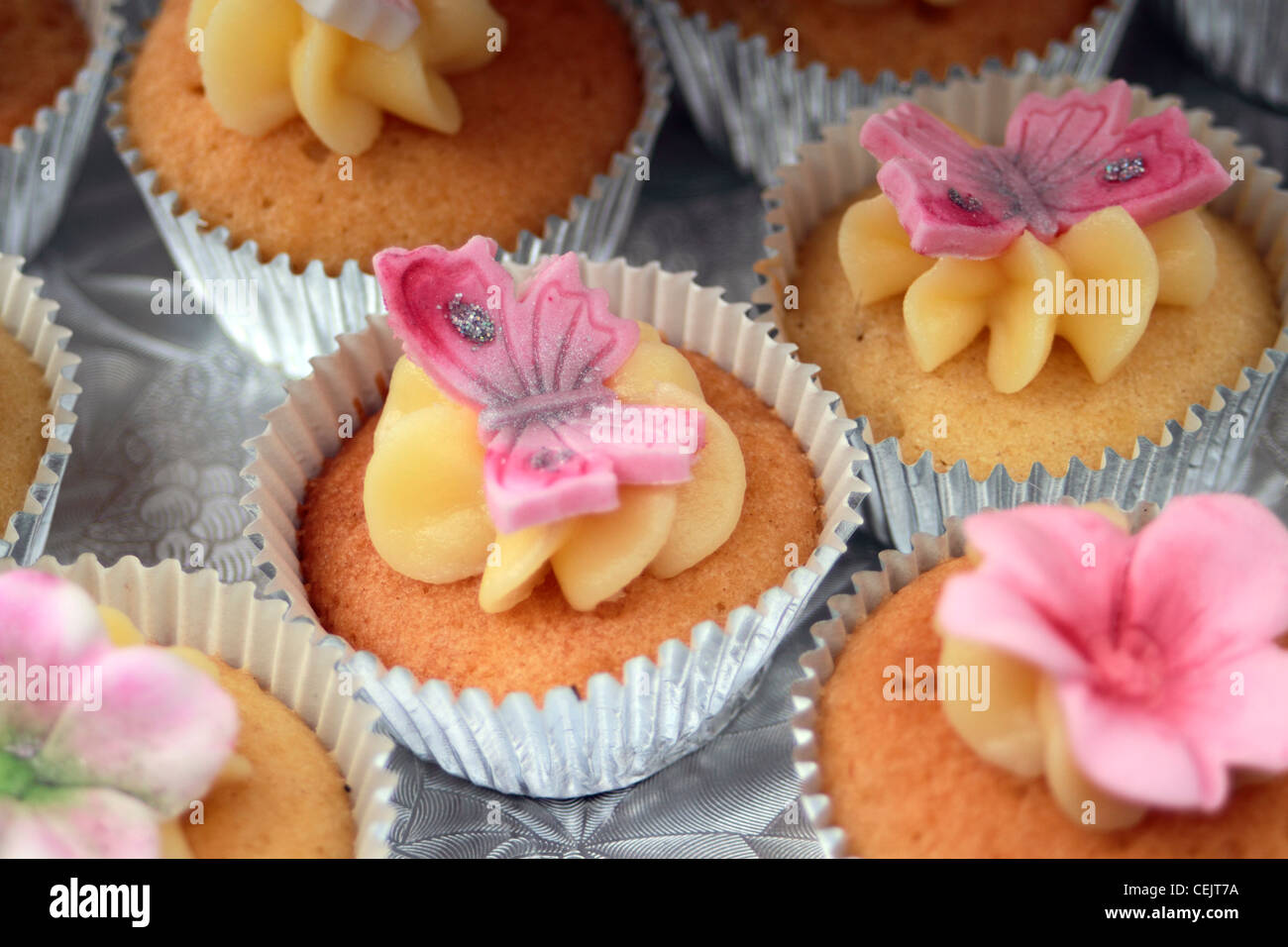 cup/fairy cakes on a tray Stock Photo