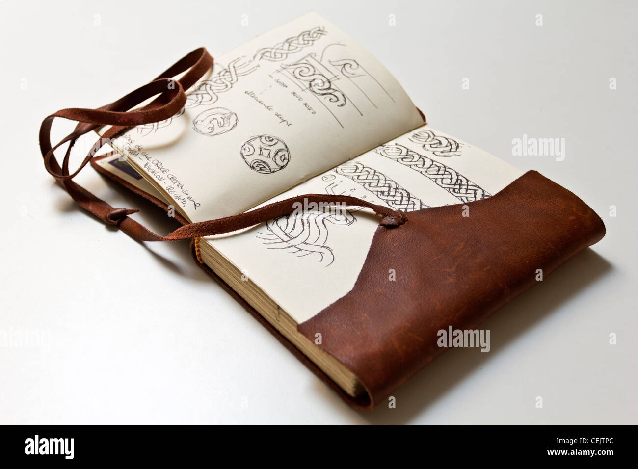 Handwritten and Hand painted Leather old sketch book vintage, personal