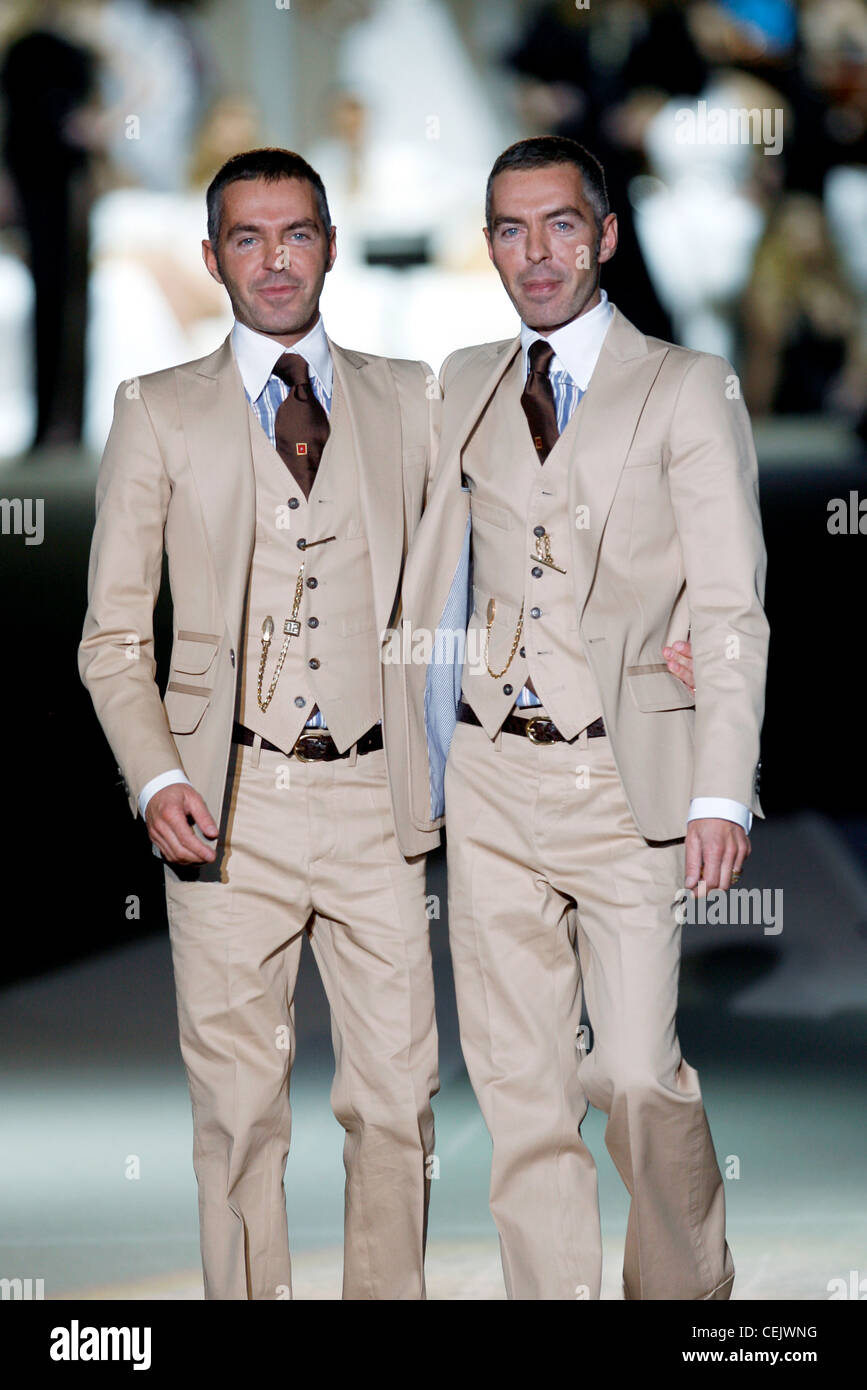DSquared Milan Ready to Wear Spring Summer Fashion designer brothers Dean  Caten and Dan Caten after their show Stock Photo - Alamy
