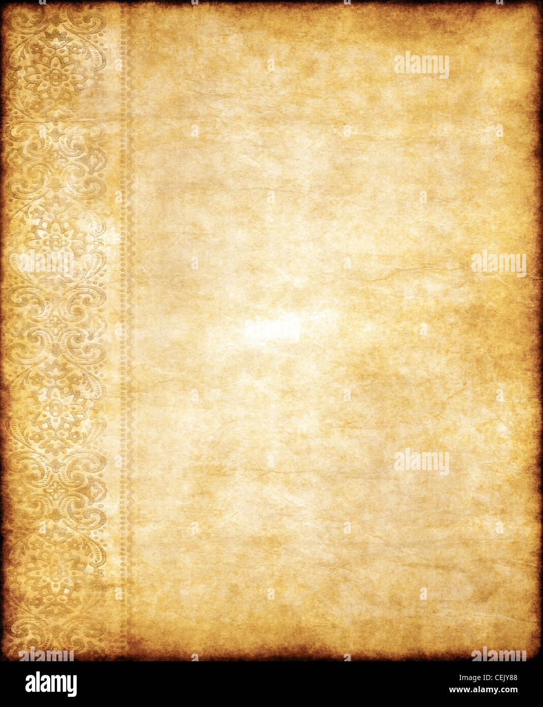 Old yellow brown vintage parchment paper texture Stock Photo by