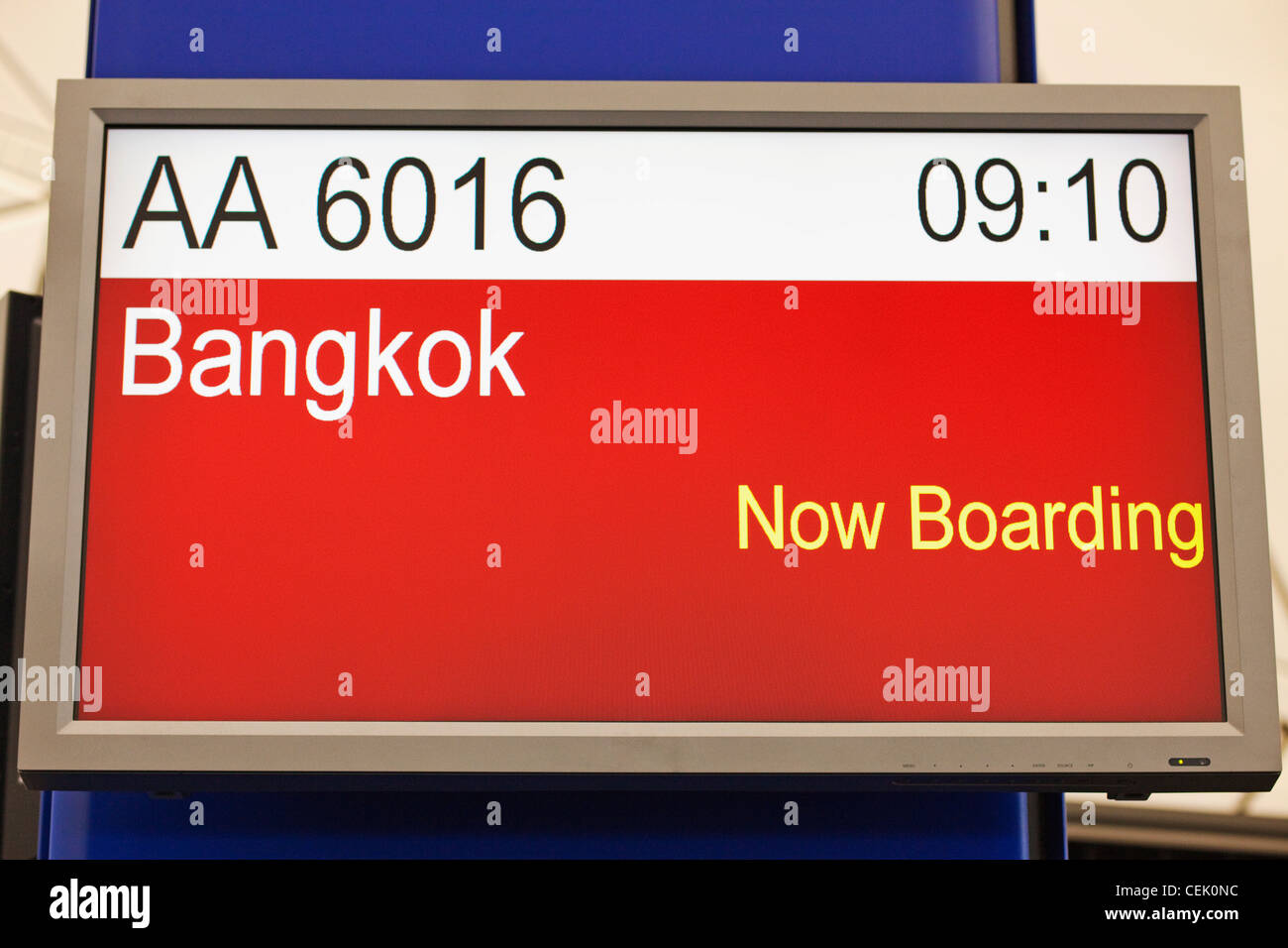 Airport departure sign for Bangkok, Hong Kong Airport Stock Photo Alamy