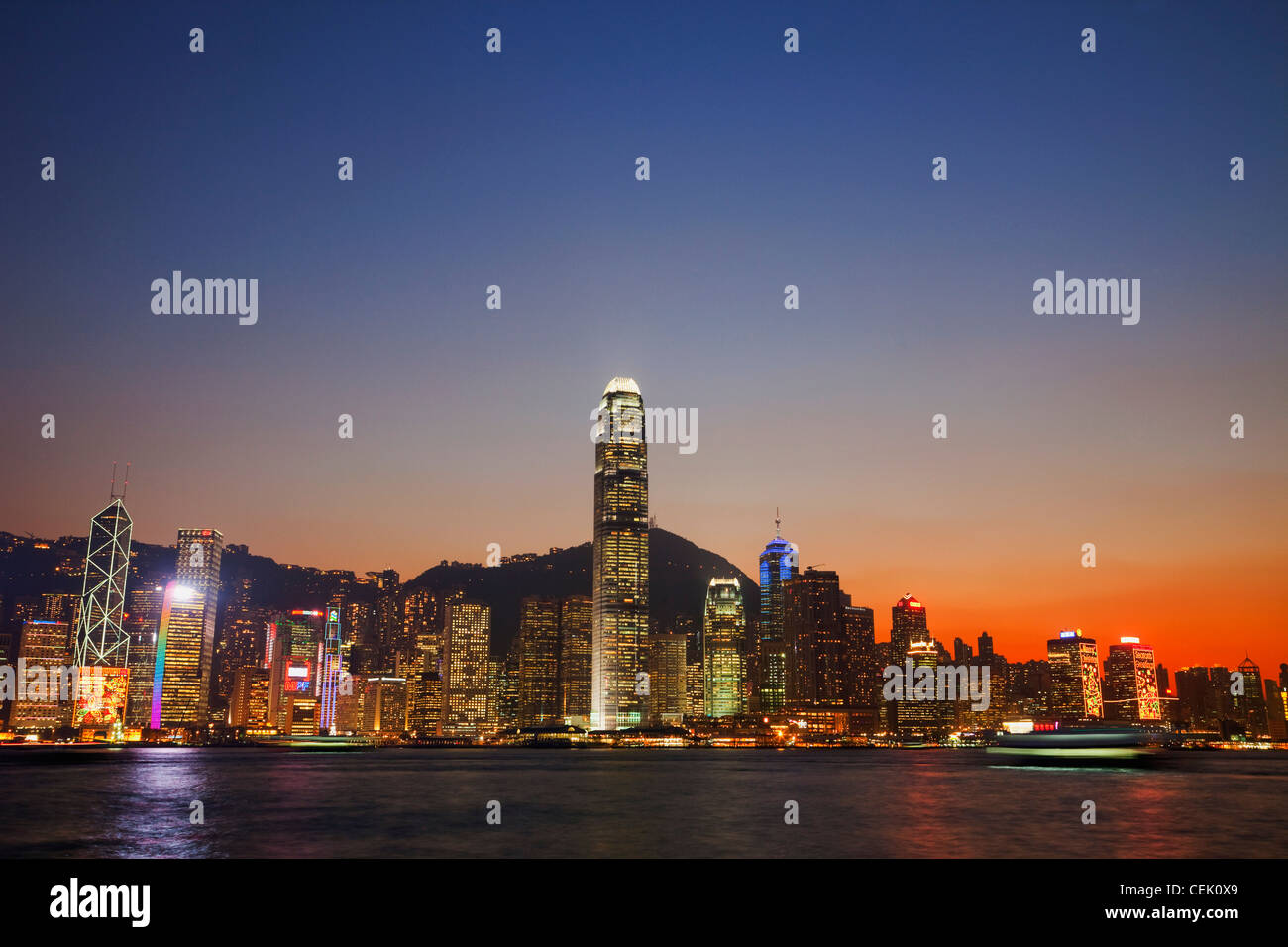 Hong Kong City Skyline and Victoria Peak at dusk Stock Photo - Alamy