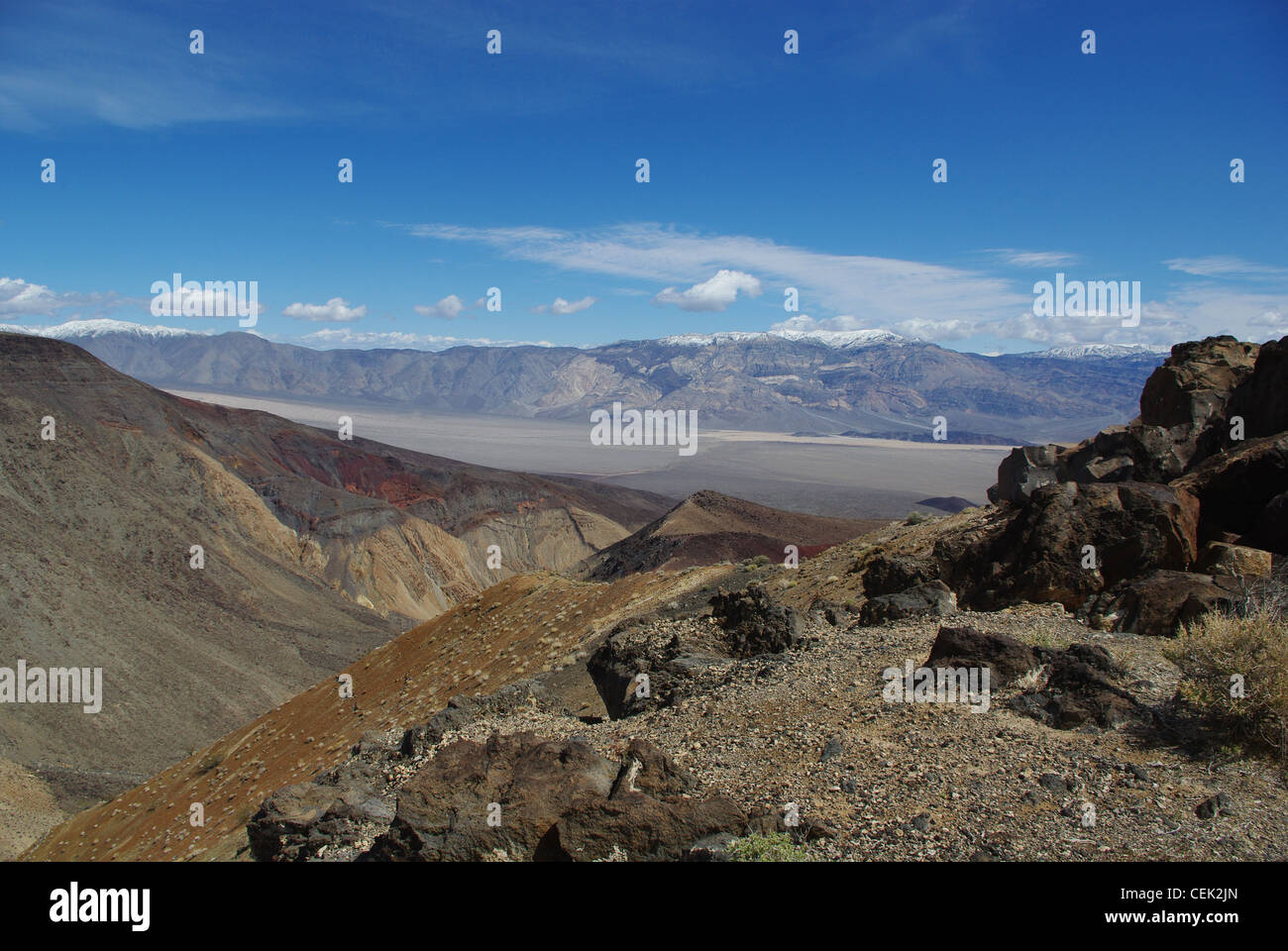 Black Rocks California Black rocks, valleys and snow mountains near Death Valley, California ...