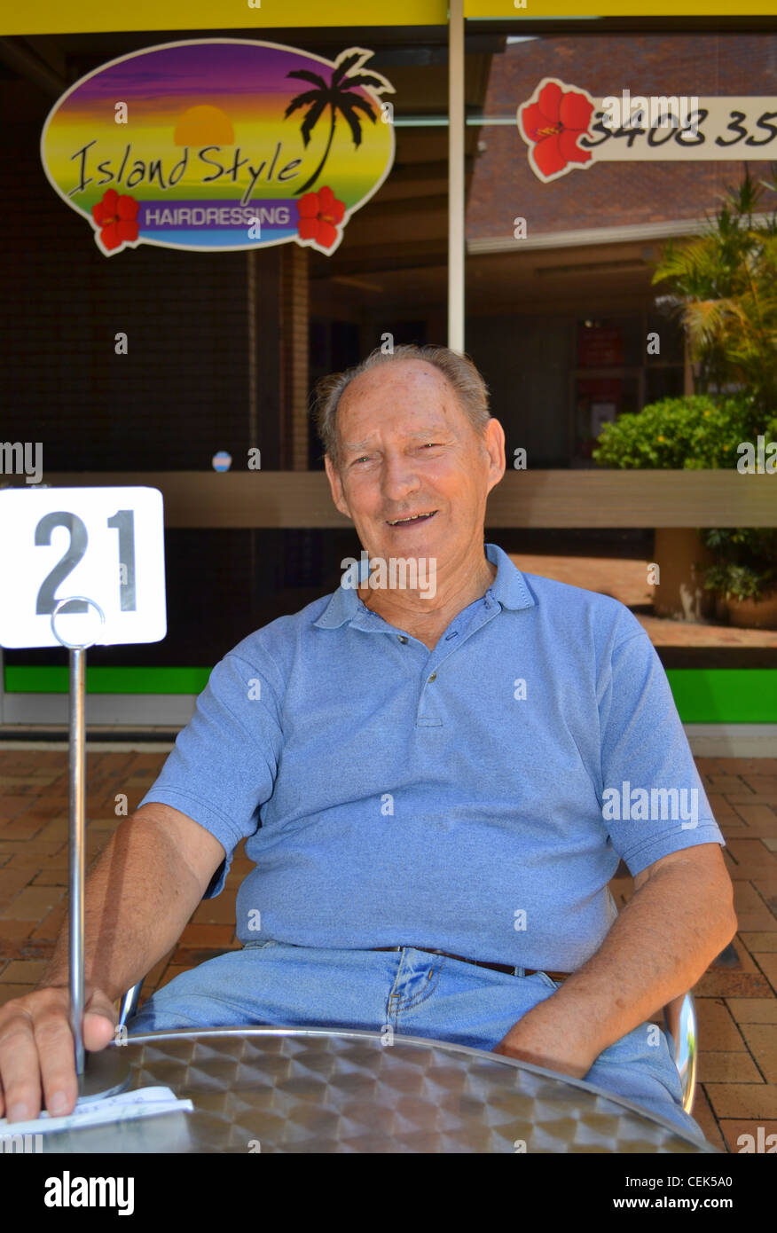 Old retired man waiting meal hi-res stock photography and images - Alamy