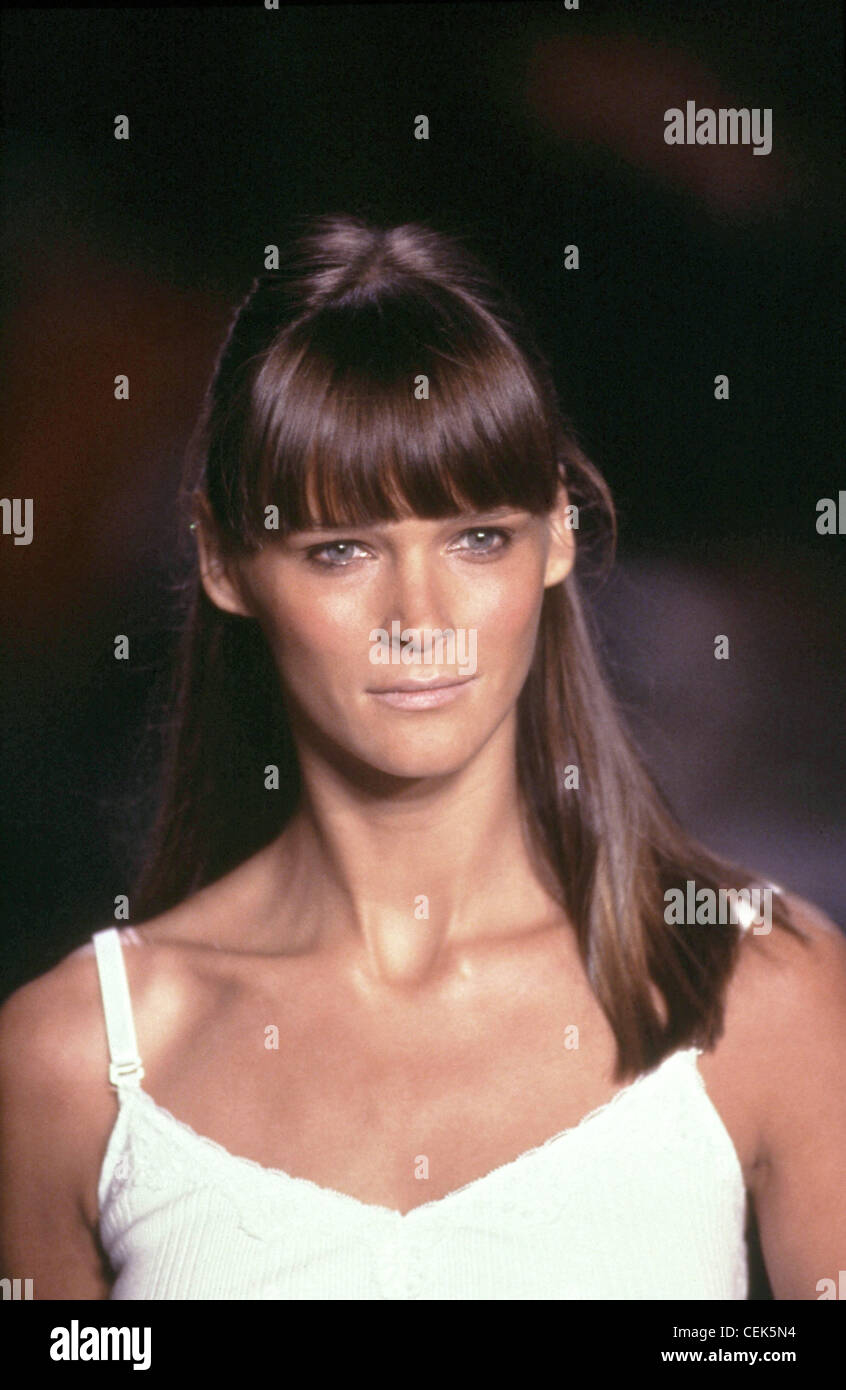 Tommy Hilfiger Ready to Wear New York spring summer fashion show Model  Carmen Kass with long hair partially up with fringe Stock Photo - Alamy