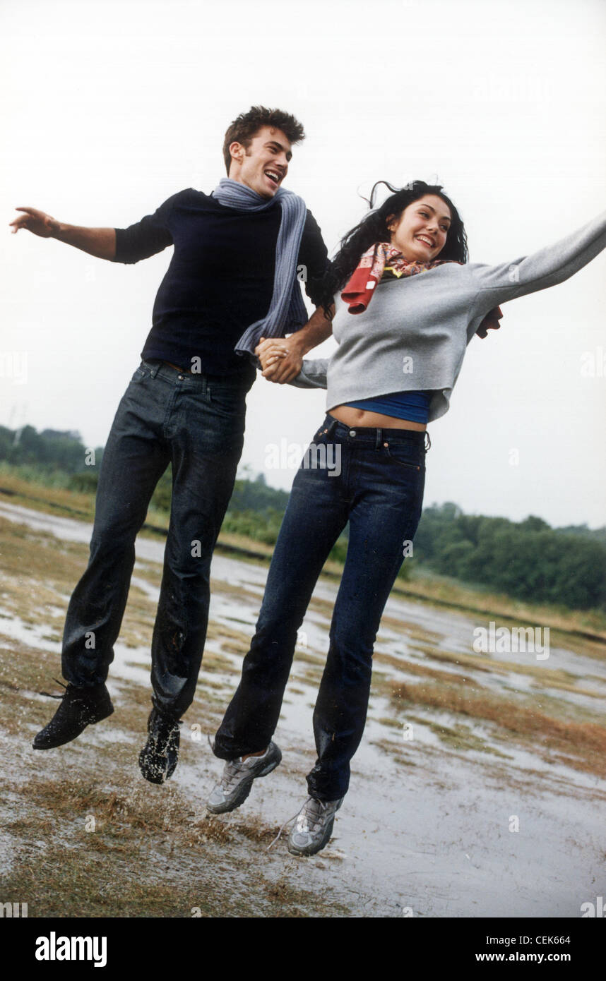 blue jeans black jumper