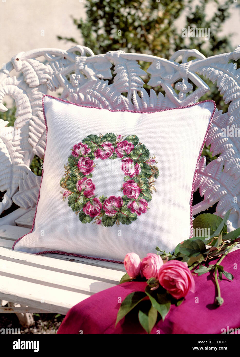 Cross stitch cushion hires stock photography and images Alamy