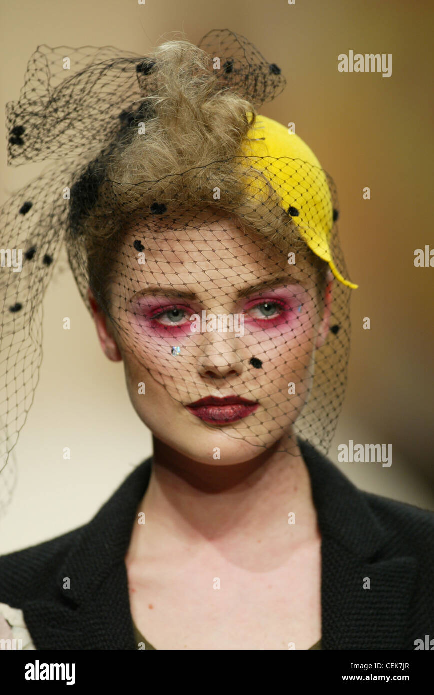 Clements Ribeiro London Autumn Winter Model Fanni curly blonde hair off