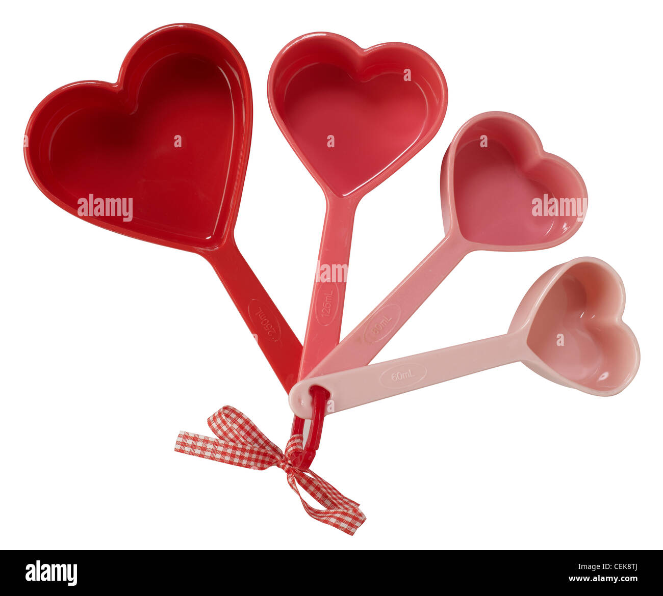 HEART SHAPED MEASURING SPOONS Stock Photo - Alamy