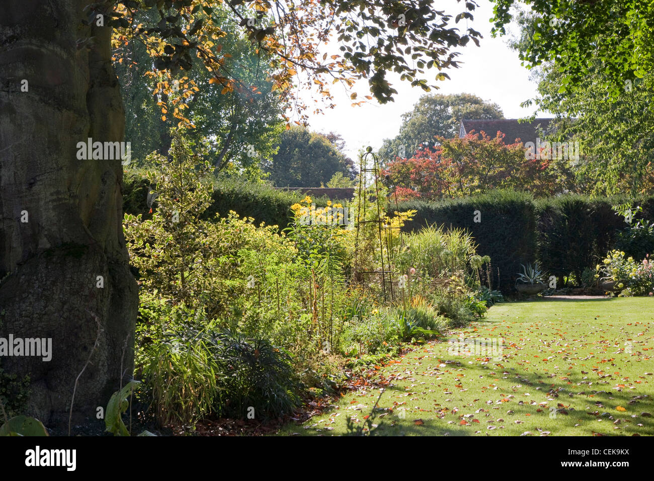 The Salutation Garden in Sandwich, Kent, England Looking across the