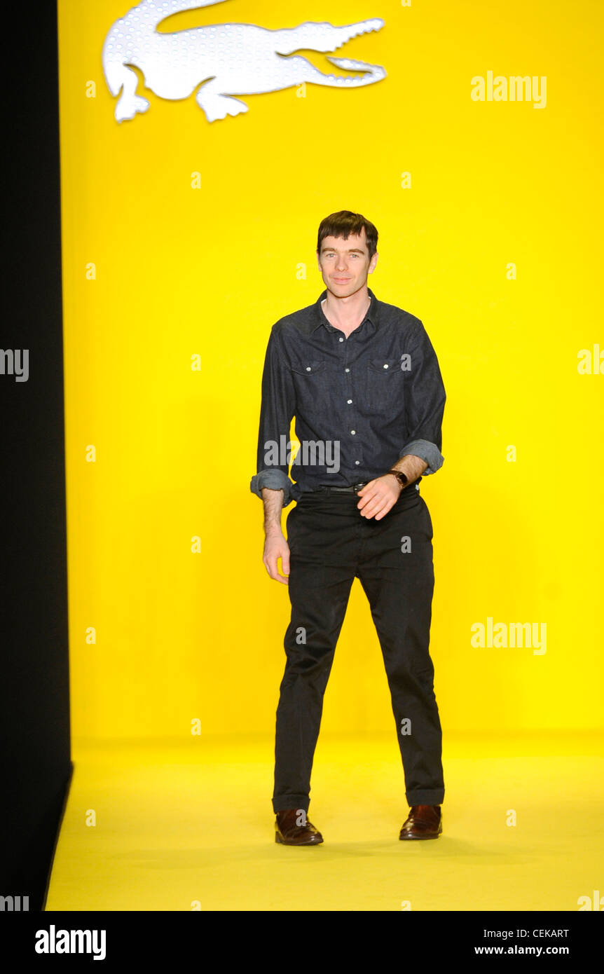 Lacoste New York to Wear Autumn Winter Fashion designer Christophe Lemaire at the end of his catwalk show Stock Photo - Alamy